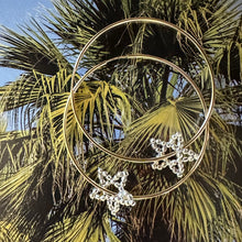 Load image into Gallery viewer, silver disco star hoops