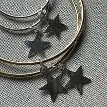 Load image into Gallery viewer, sterling silver gold filled star hoop earrings
