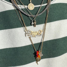 Load image into Gallery viewer, gold filled sterling silver puffy heart pendant necklace