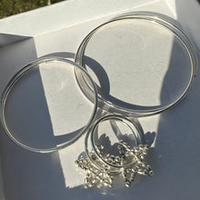 Load image into Gallery viewer, silver disco star hoops