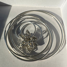 Load image into Gallery viewer, silver disco star hoops