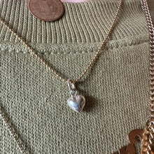Load image into Gallery viewer, gold filled ball chain necklace sterling silver puffy heart pendant