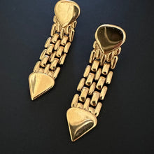 Load image into Gallery viewer, vintage gold tone watch band earrings

