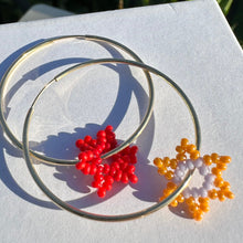 Load image into Gallery viewer, endless gold filled hoop earrings with colorful beaded pendants