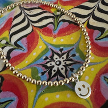 Load image into Gallery viewer, gold filled bead ball silver charm bracelet