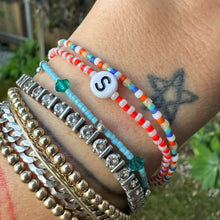 Load image into Gallery viewer, cute colorful seed bead initial bracelet