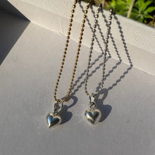 Load image into Gallery viewer, gold filled sterling silver puffy heart pendant necklace
