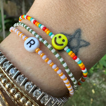 Load image into Gallery viewer, seed bead initial bracelet