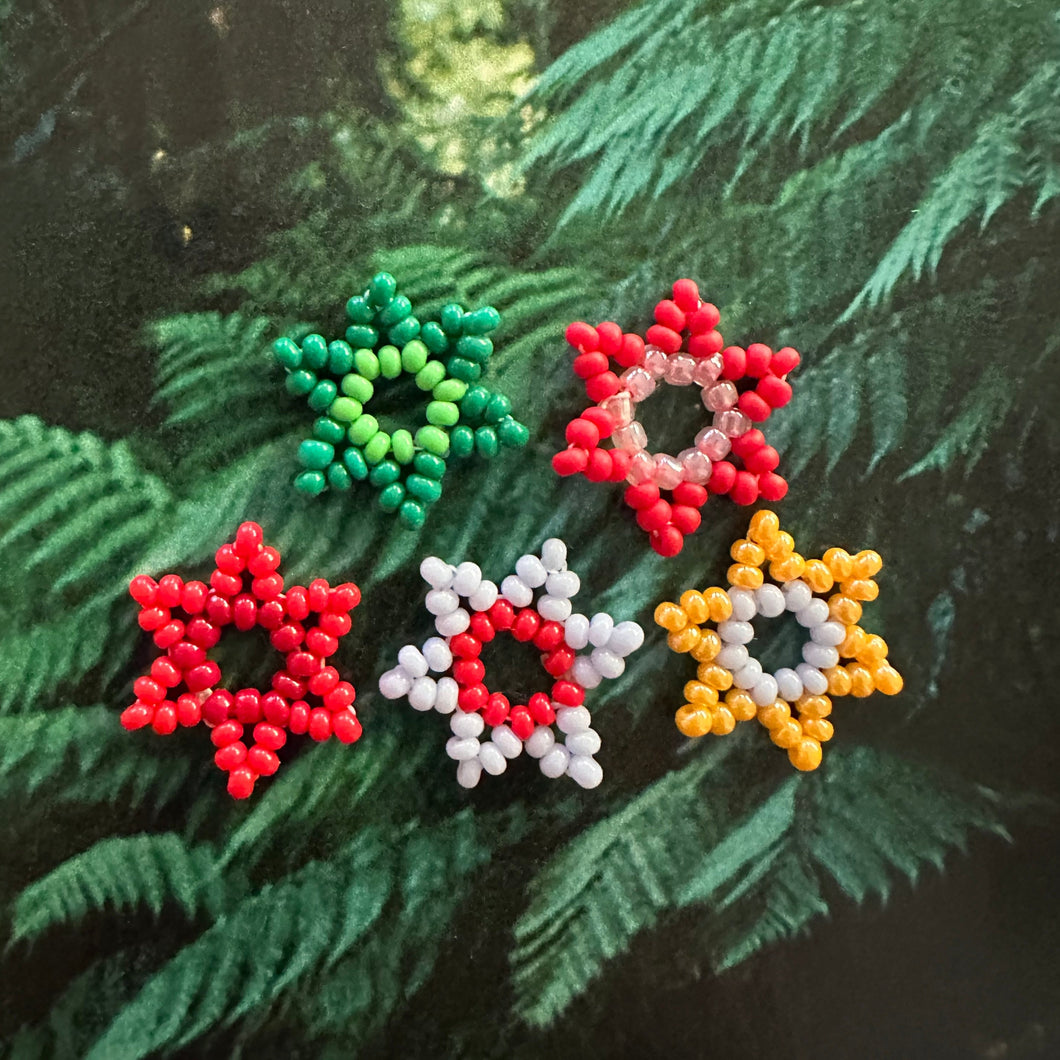 multicolor beaded flower pendant