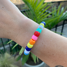 Load image into Gallery viewer, multi primary colored plastic pony bead bracelet
