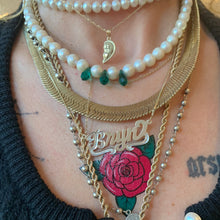 Load image into Gallery viewer, bryn pearl and emerald crystal necklace
