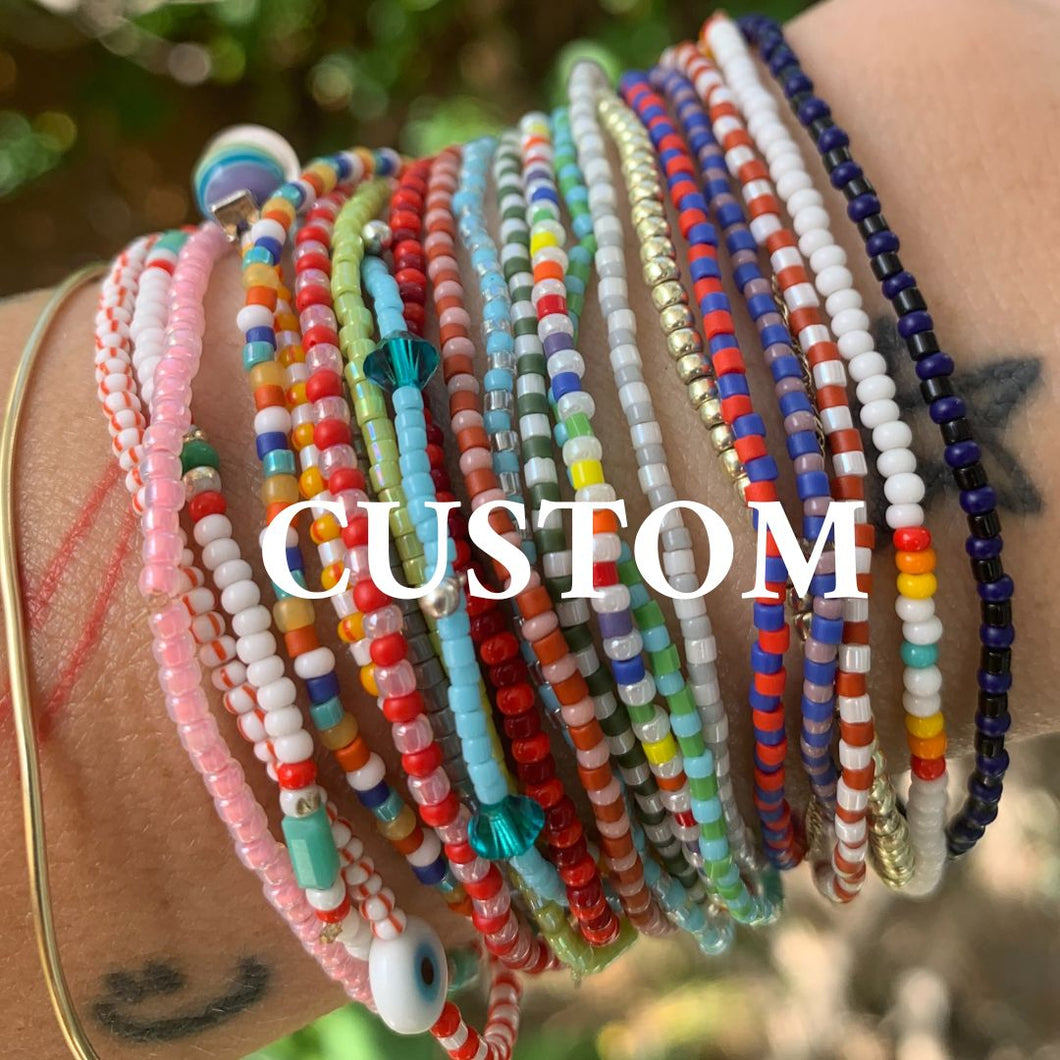 custom seed bead colorful fun friendship name bracelet