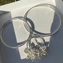 Load image into Gallery viewer, silver disco star hoops
