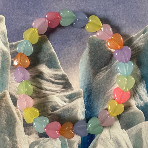 fun colorful pastel heart bead bracelet