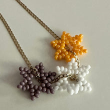 Load image into Gallery viewer, orange pearlized seed bead flower pendant
