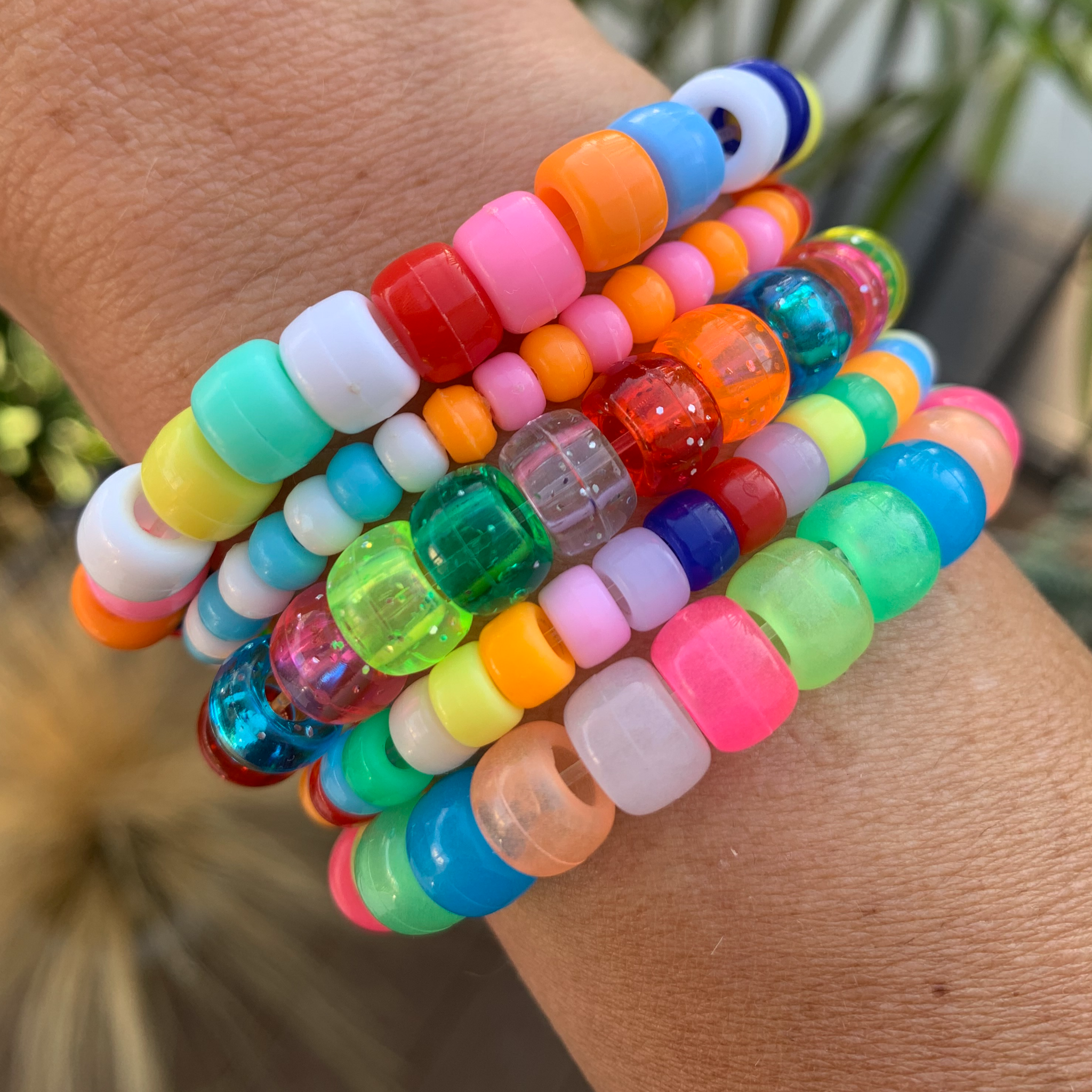 pink pony bead stretch bracelet – bryn sanders jewelry