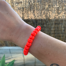 Load image into Gallery viewer, red plastic pony bead stretchy bracelet
