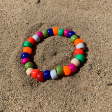 Load image into Gallery viewer, safari colored plastic pony bead stretchy bracelet
