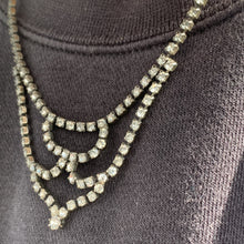 Load image into Gallery viewer, vintage rhinestone drapey necklace
