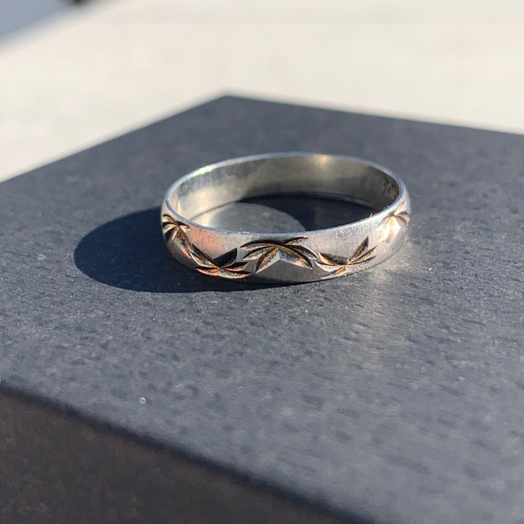 vintage sterling silver with faint gold etchings
