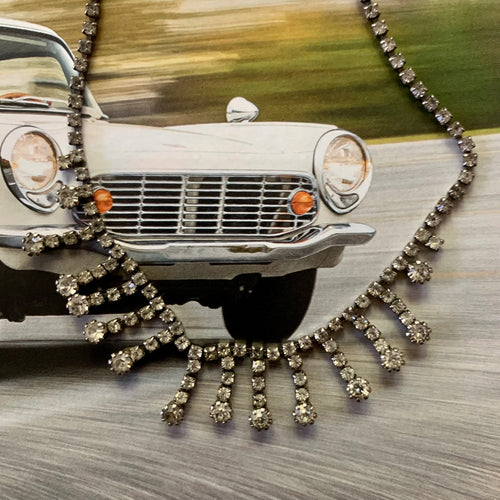 rhinestone drop vintage necklace