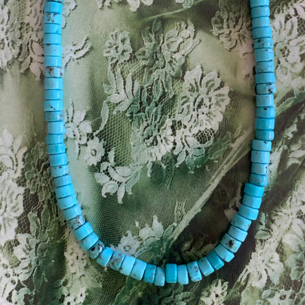 turquoise heishi bead necklace