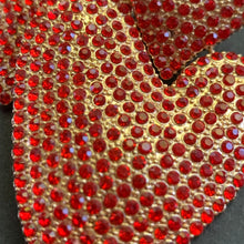Load image into Gallery viewer, vintage red rhinestone heart earrings
