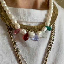 Load image into Gallery viewer, eloise pearl and Swarovski crystal drop necklace
