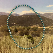 Load image into Gallery viewer, tiny dark green and silver seed bead bracelet
