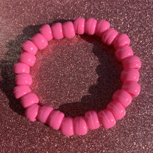 Load image into Gallery viewer, pink plastic pony bead stretch bracelet
