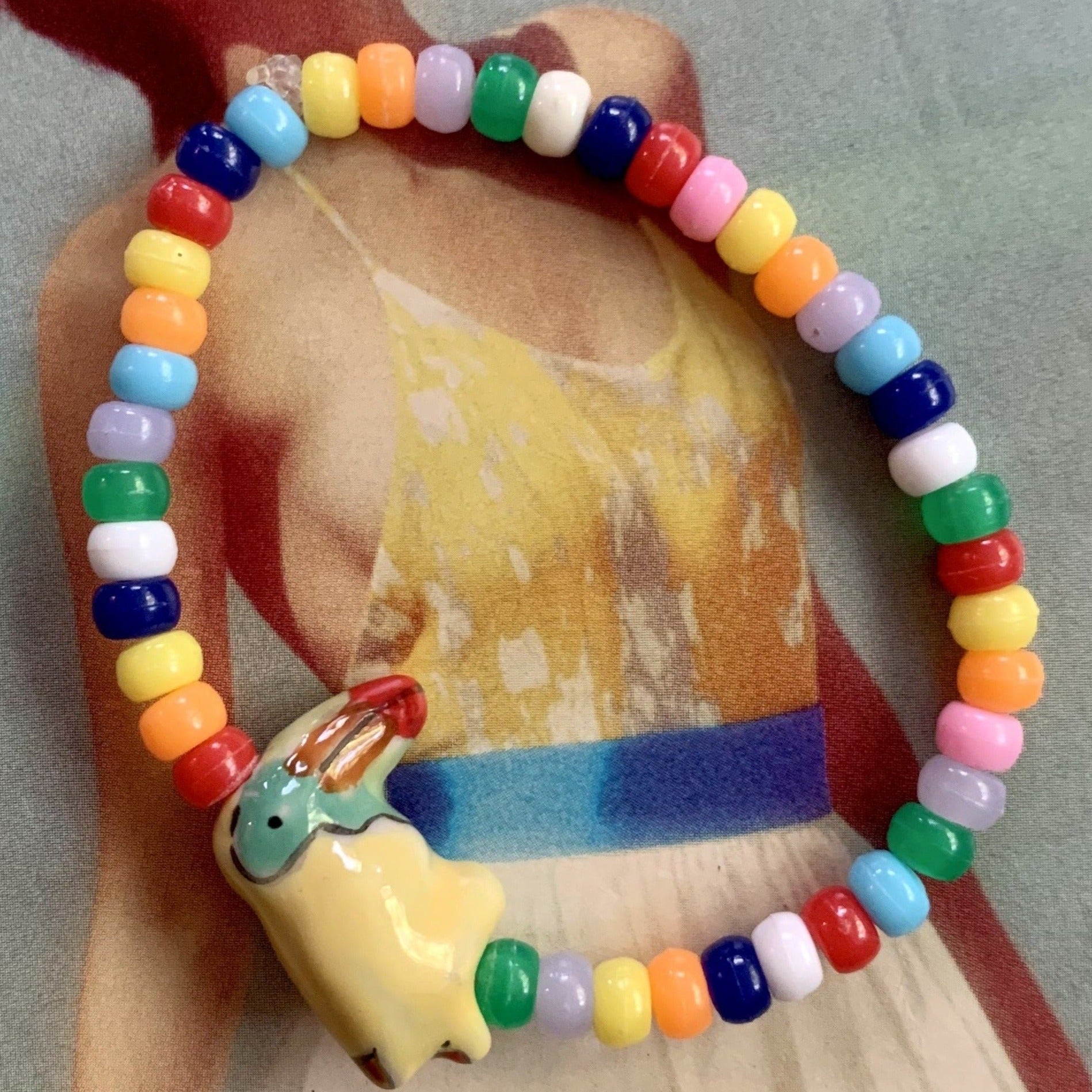 multi colored neon glow in dark pony bead bracelet – bryn sanders