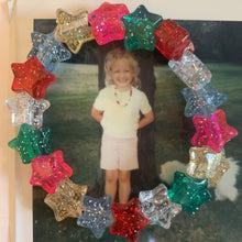 Load image into Gallery viewer, multi colored, glitter star pony bead stretchy bracelet
