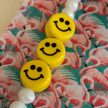 Load image into Gallery viewer, pearl and yellow smiley  face necklace
