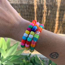 Load image into Gallery viewer, multi colored plastic pony stretchy bead bracelet
