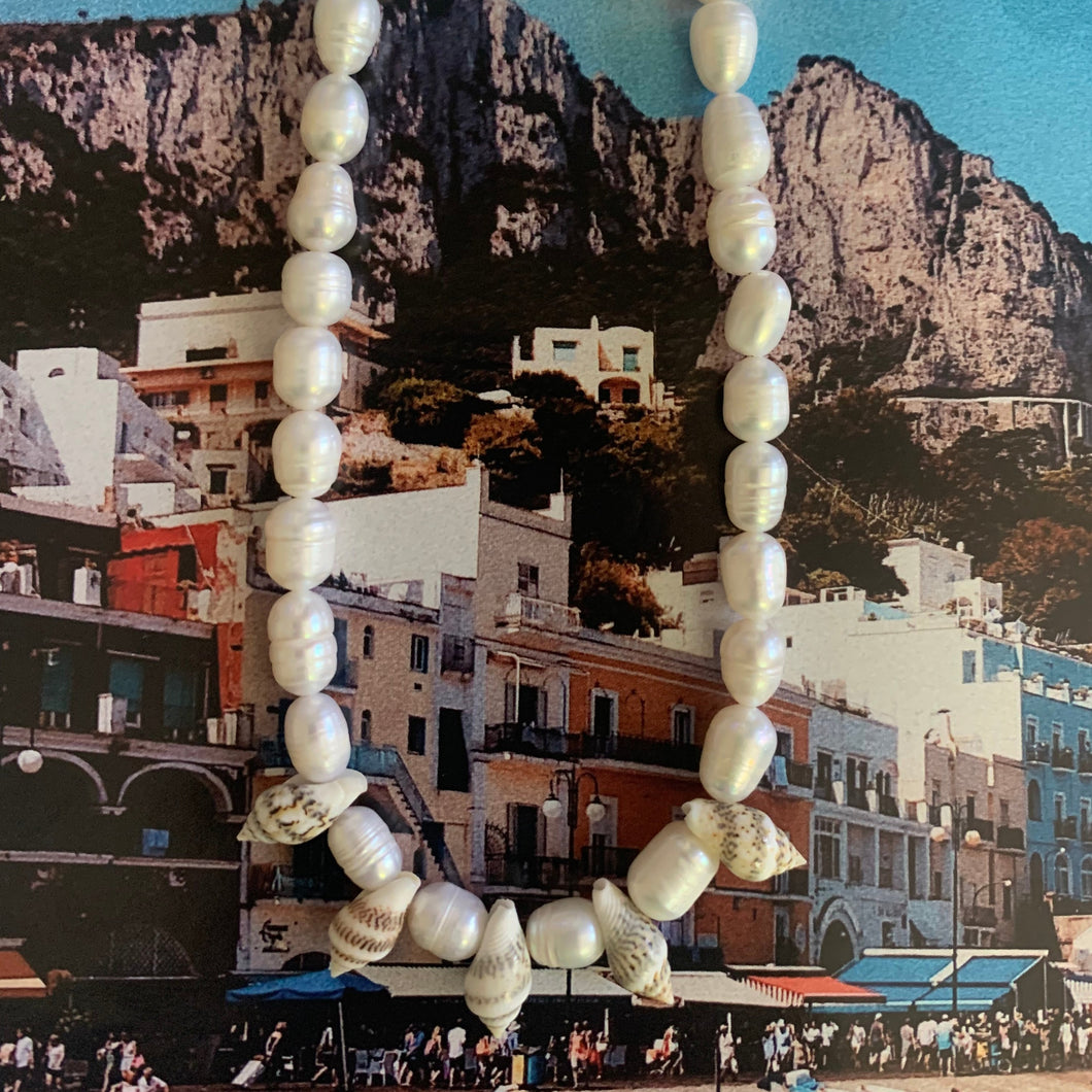 pearl and shell amalfi coast necklace