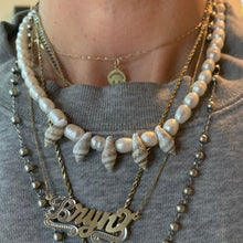 Load image into Gallery viewer, potato pearl and conch shell necklace bryn sanders jewelry
