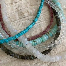 Load image into Gallery viewer, rainbow moonstone clear quartz opal turquoise gemstone necklaces
