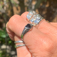 Load image into Gallery viewer, vintage sterling silver and black onyx heart ring
