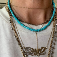 Load image into Gallery viewer, turquoise heishi bead necklace
